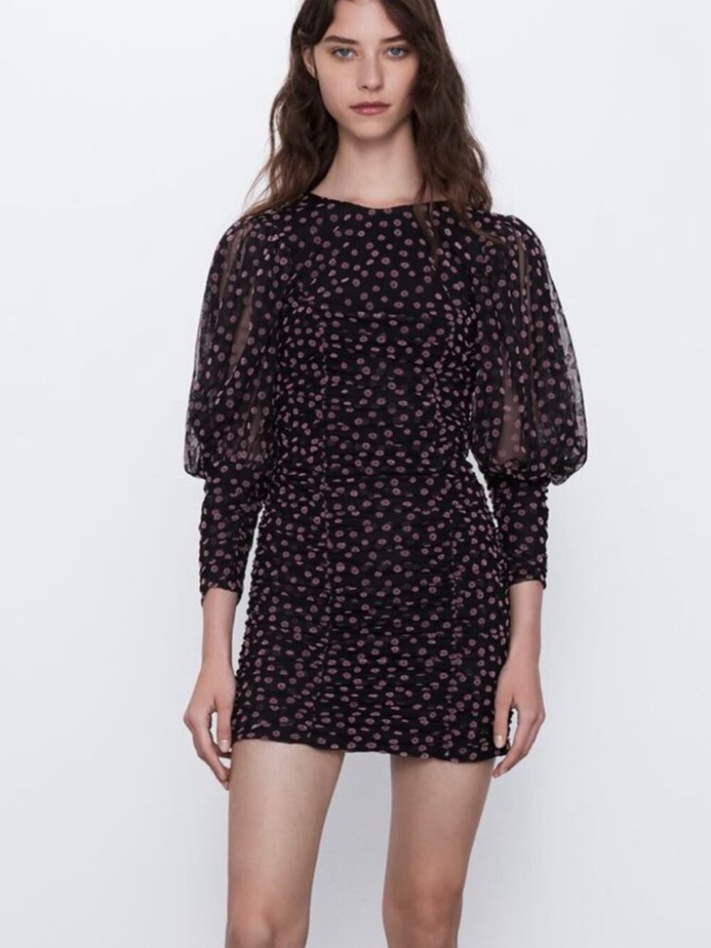 Zara Women's Ruffle Sleeve Floral Dress